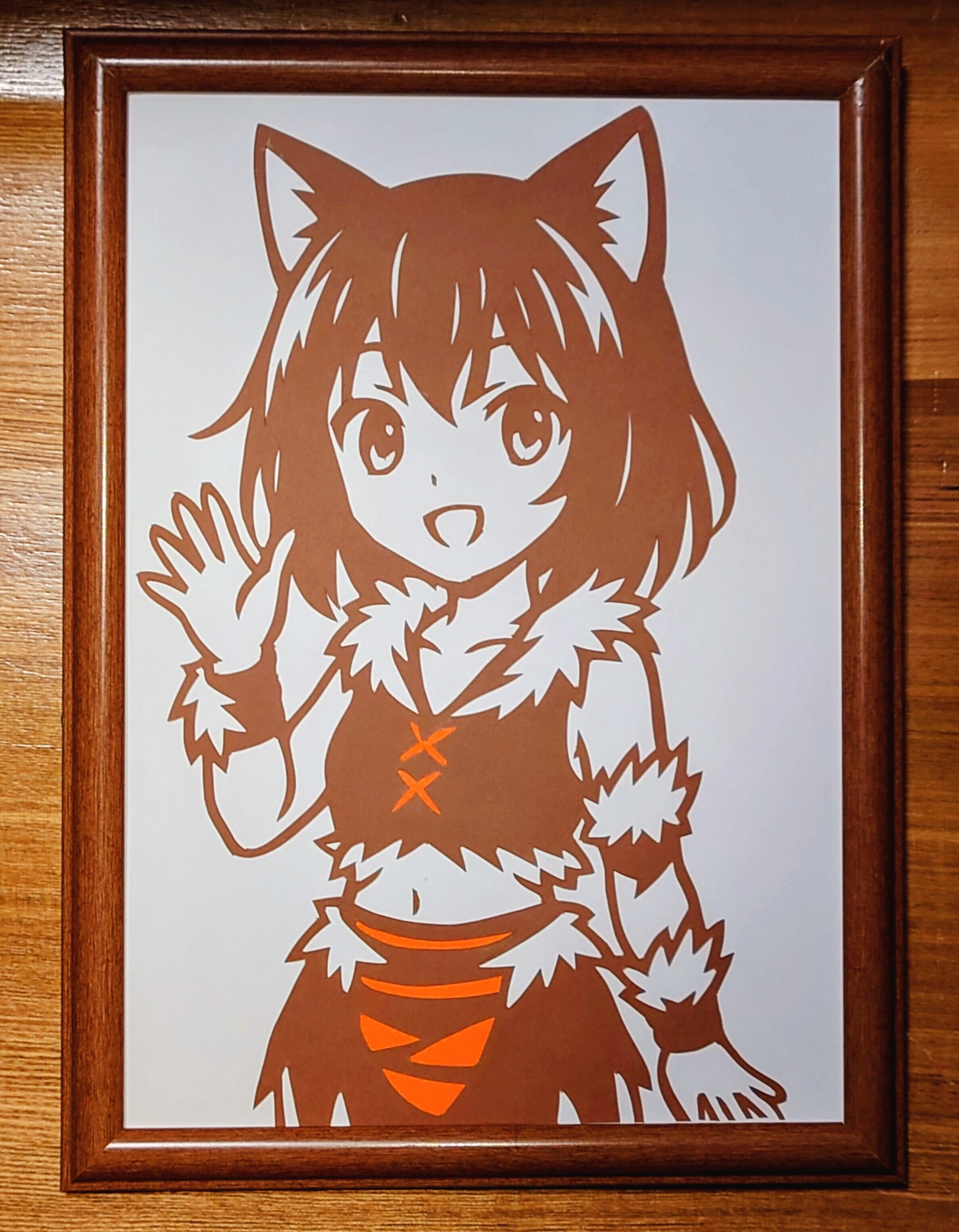 切り絵 イラスト・猫耳 女の子 | Miyu工房 Paper Cutting
