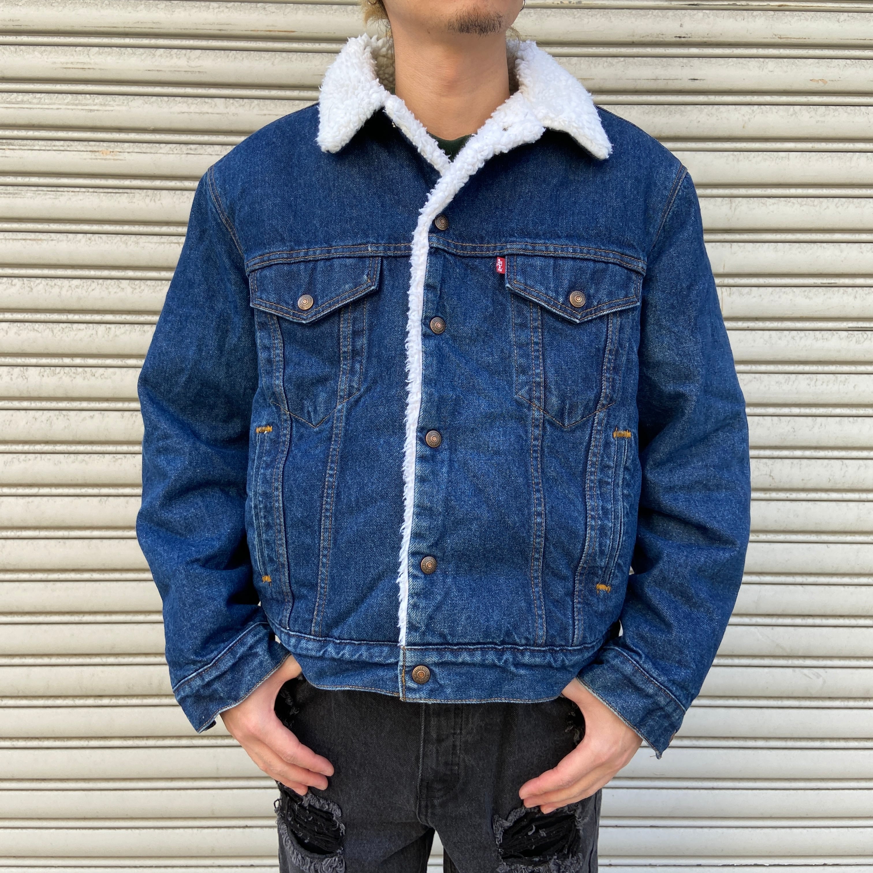 90s USA製 Levi's 70608 ボアデニムジャケット 真紺 42 | 古着屋 Uan