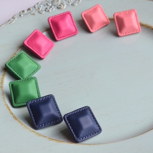 leather pierce/earring   《Calf Airas~square~》4colors