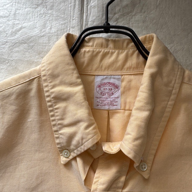 Brooks Brothers オックスフォードシャツ 90s イエロー USA製 ボタンダウン ヴィンテージ古着 画像2