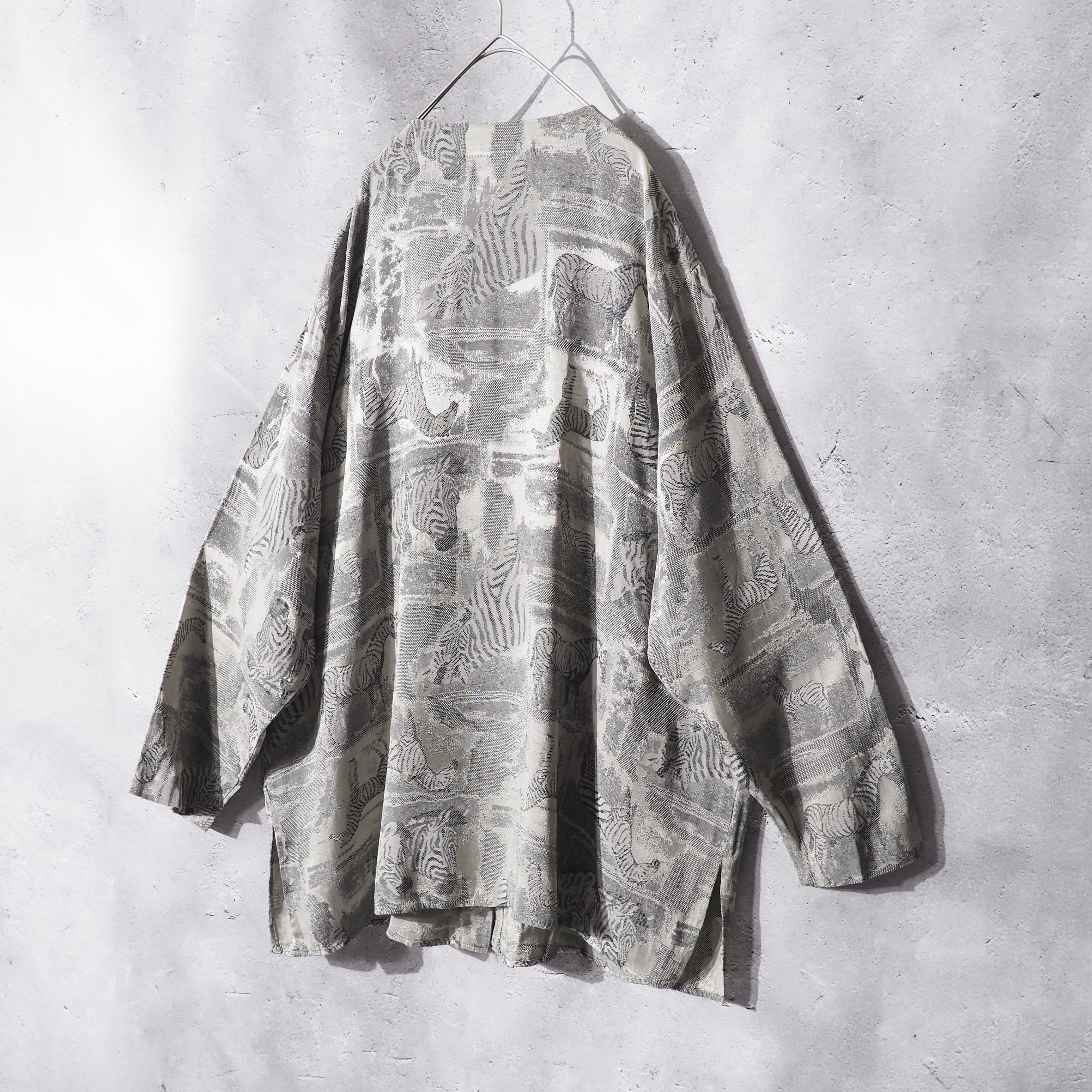 " Made in USA " Hide Zebra embroidery Design vintage loose cardigan jacket