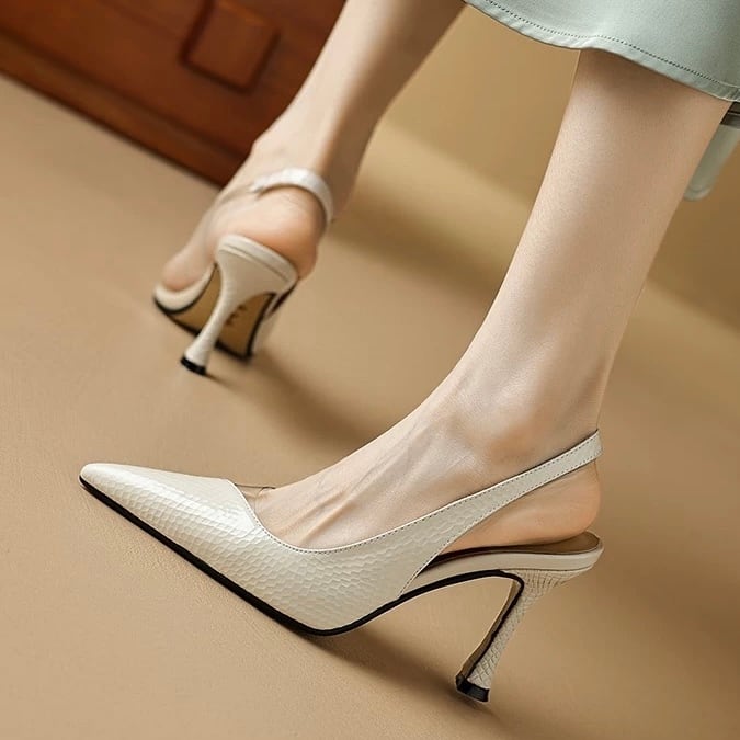 ポインテッドトゥ×クリア素材 ハイヒールサンダル ◆2col YH9360