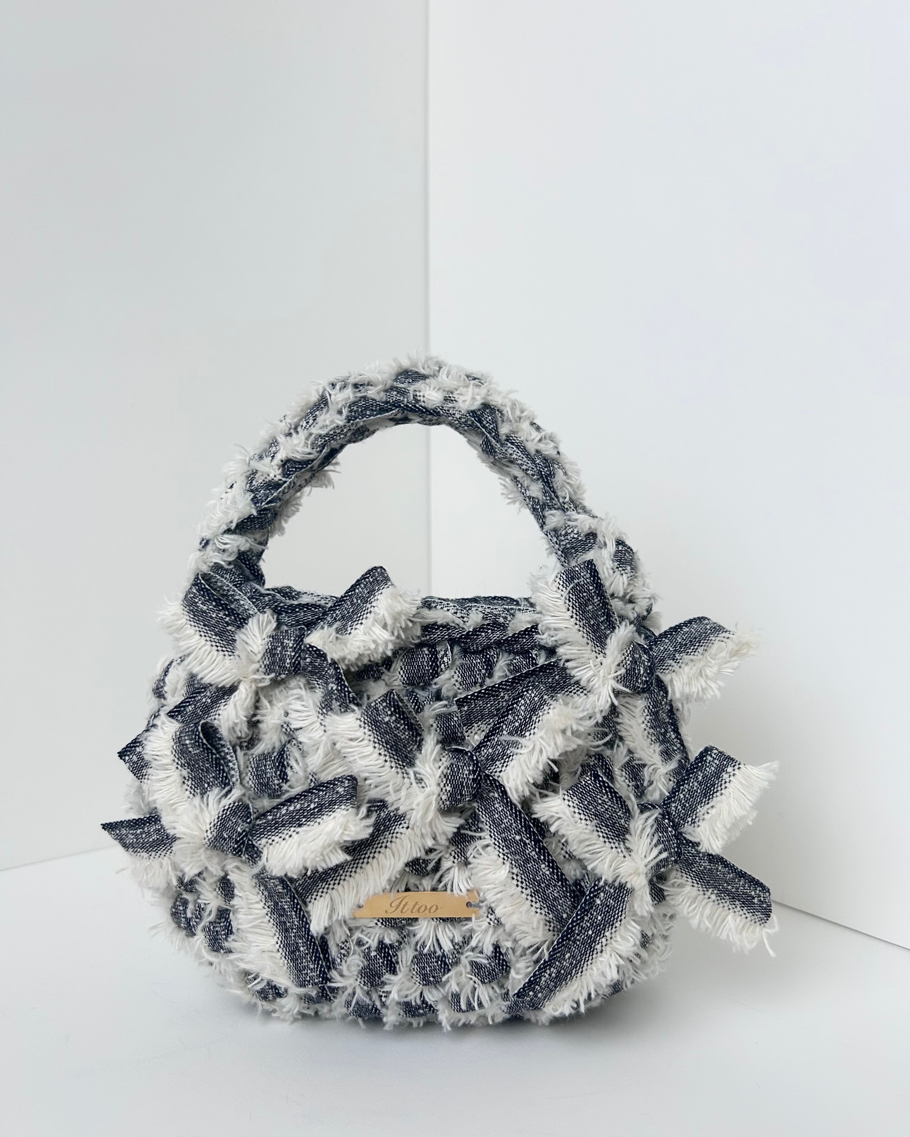 Denim Fringe Ribbon×5 Bag Mini size