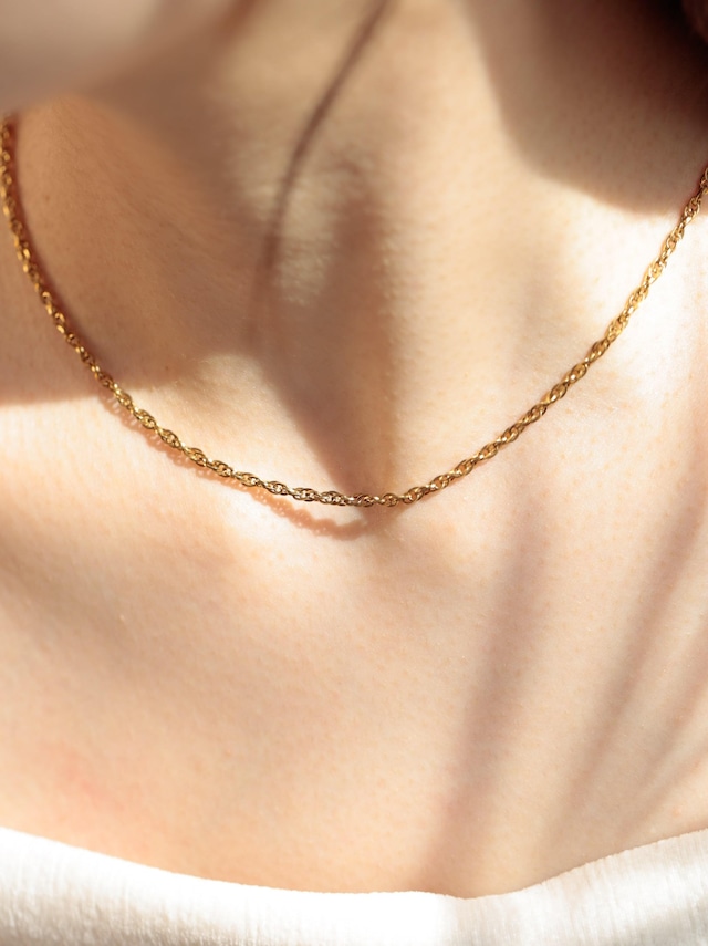 316L simple overlap chain necklace （幅:3㎜） #n56