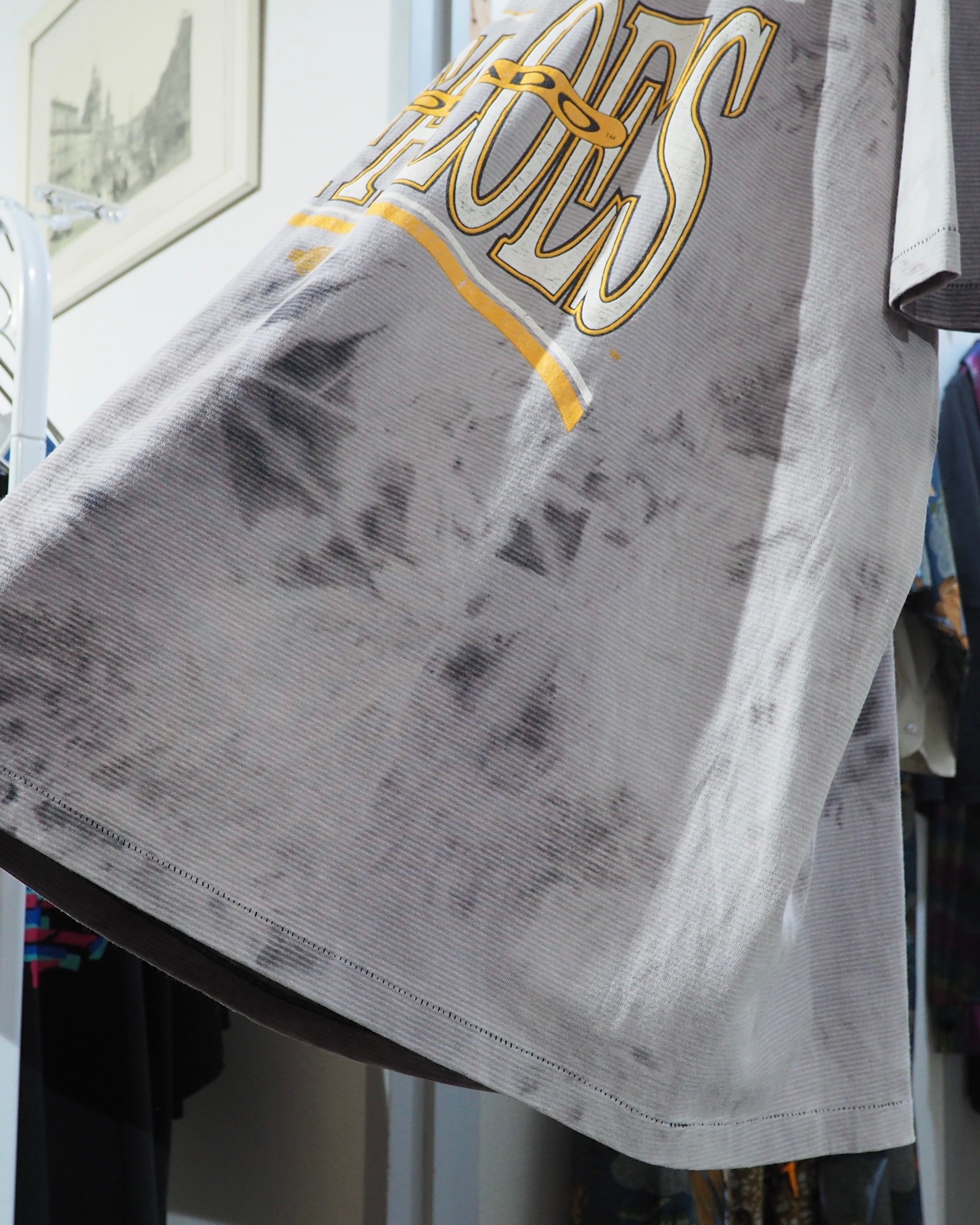 1990s " Made in USA - Colorado Buffaloes " printed × Over Dyed vintage loose Tee