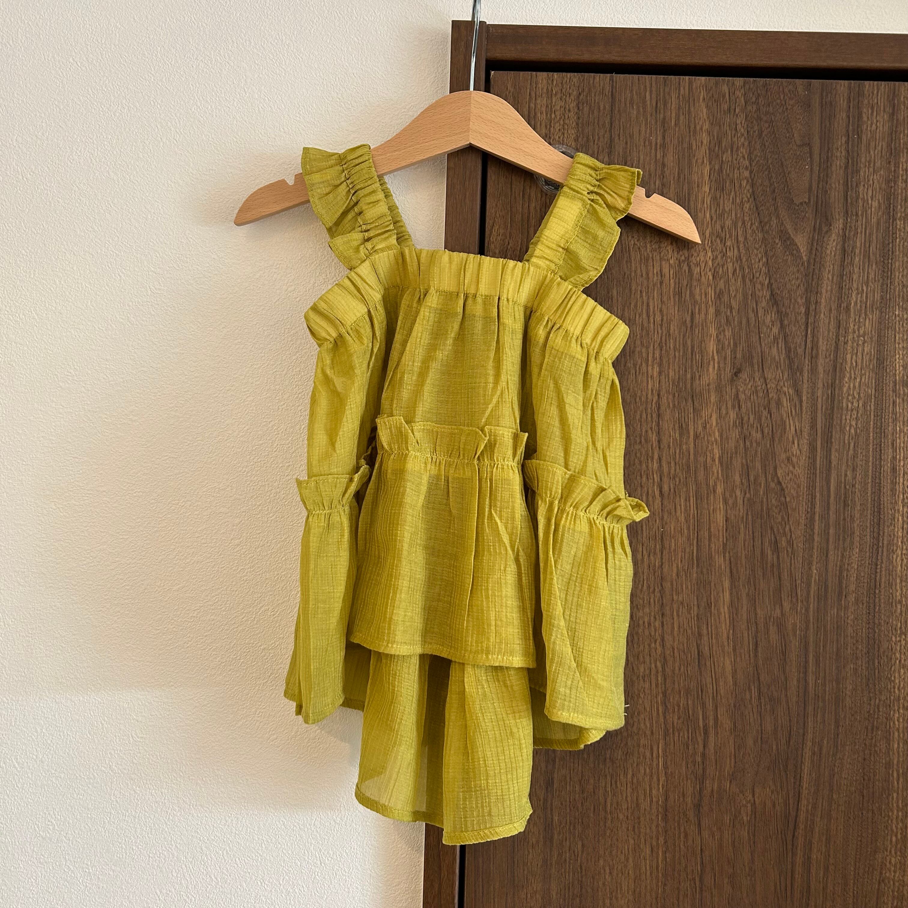 pistachio cloth frill tank