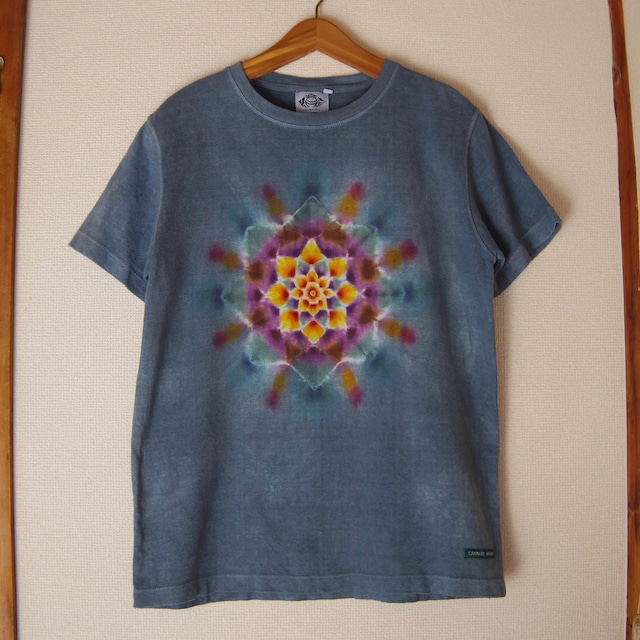 “曼荼羅染め” TIE DYE HEMP COTTON T-SHIRT M 【A HOPE HEMP】