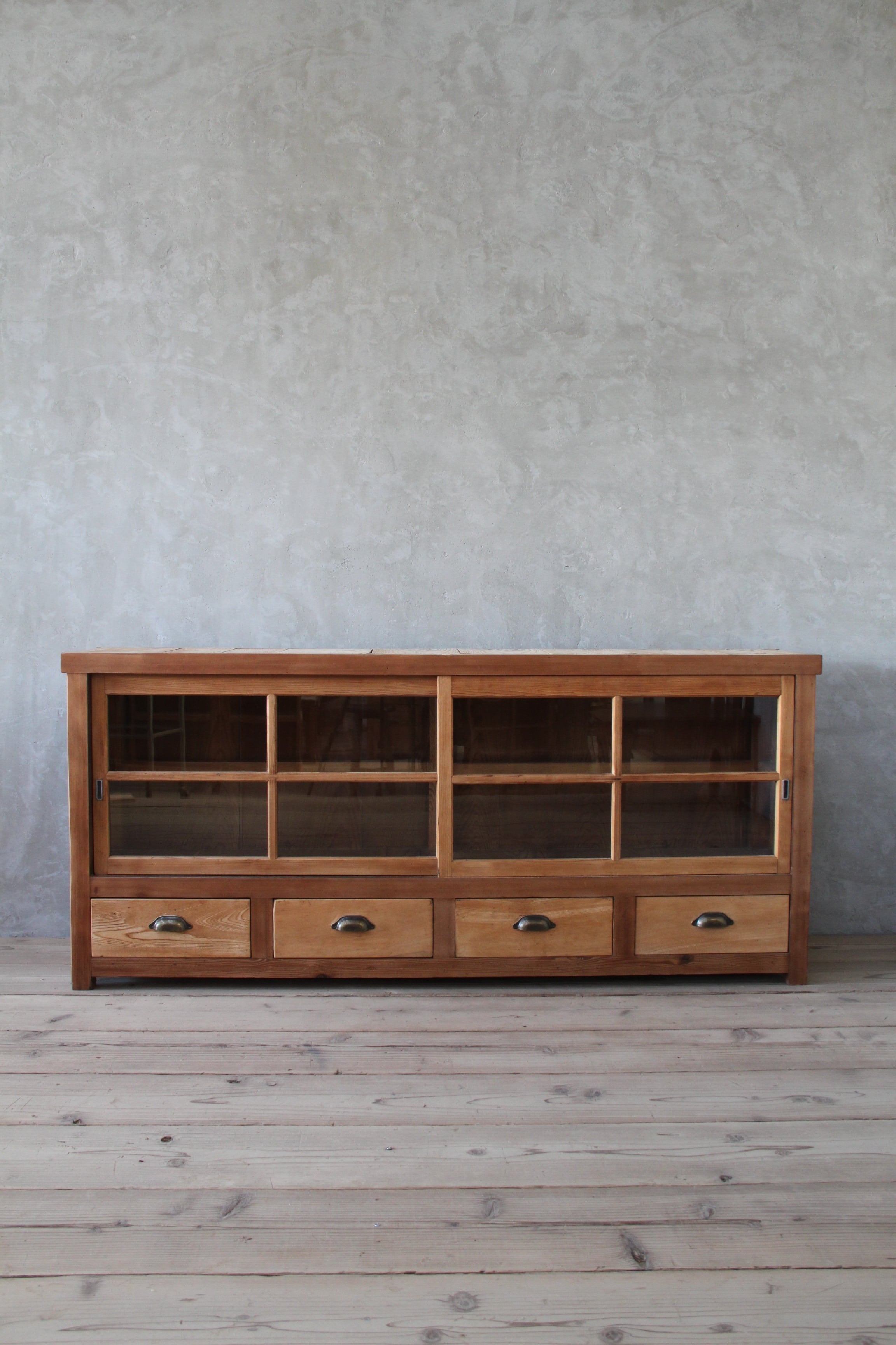 ガラスケース 古家具/ガラス/棚/キャビネット/引出