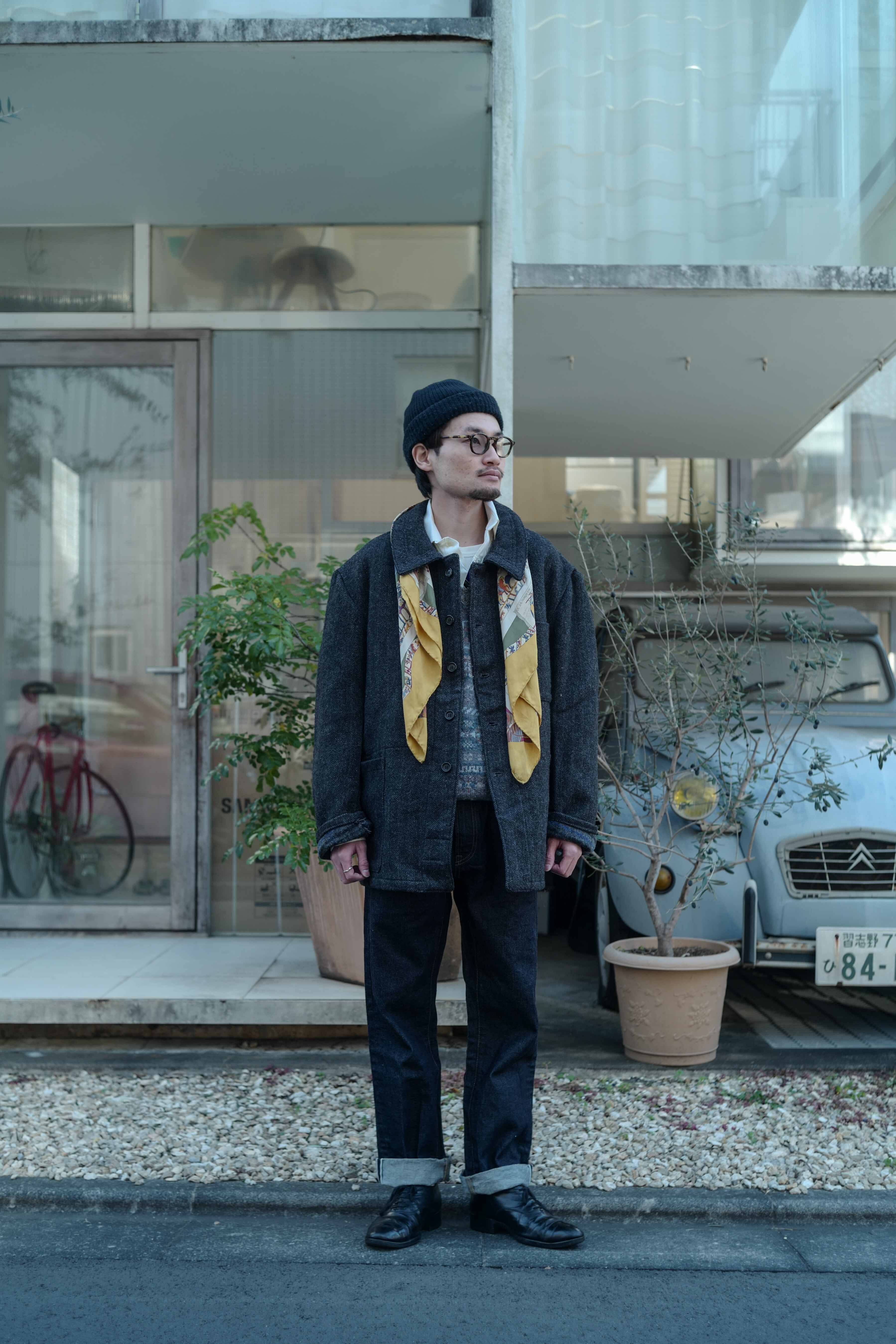 1950-60s フランス へリンボーンウールのワークジャケット 1