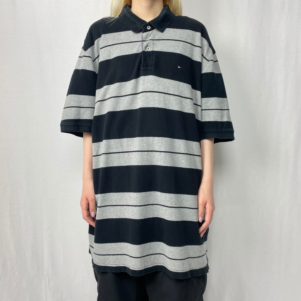 TOMMY HILFIGER トミーヒルフィガー 鹿の子 ボーダー ポロシャツ