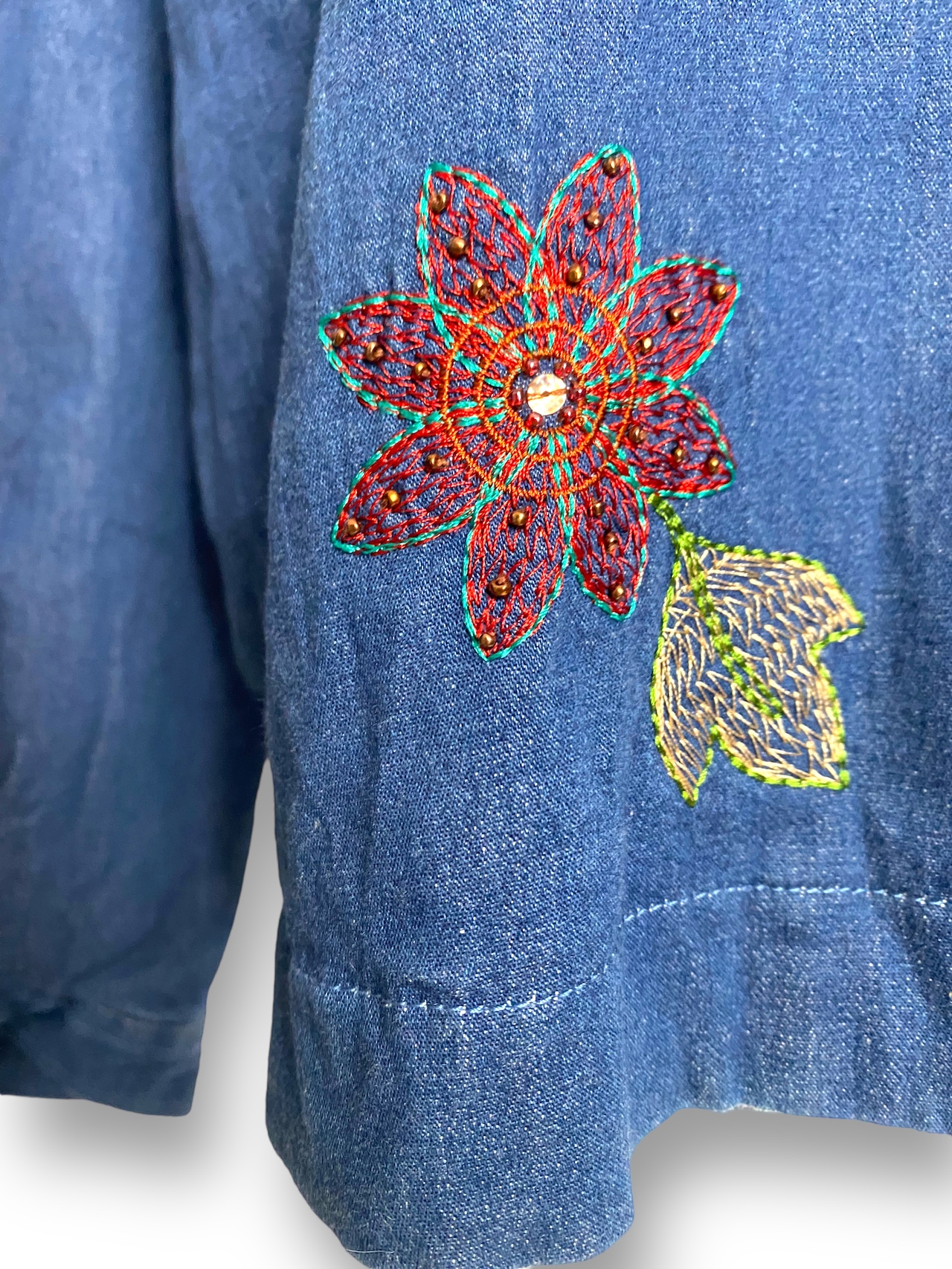 Embroidery denims jacket