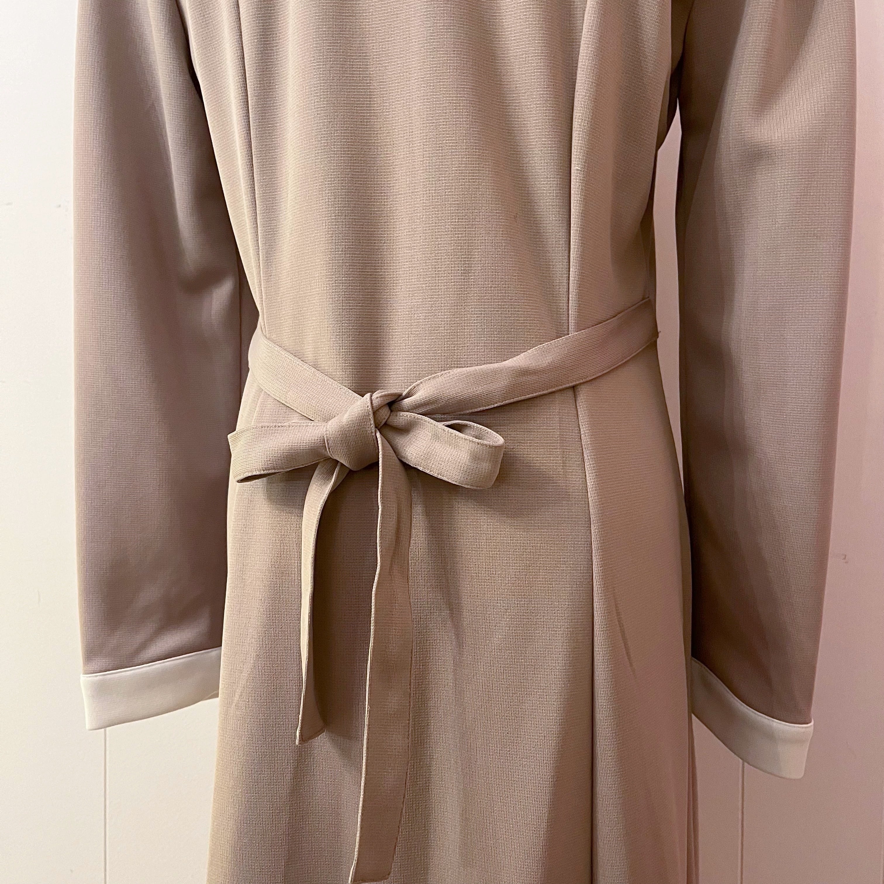 sand beige white cuffs one-piece