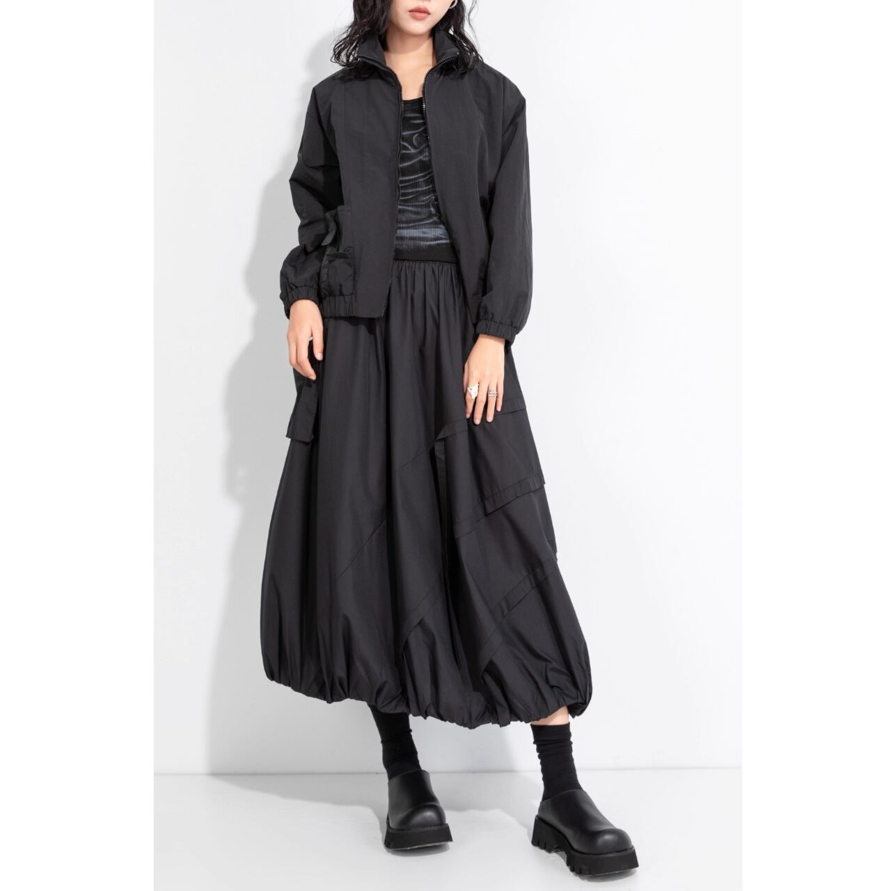 Balloon Silhouette A-Line Skirt 00241