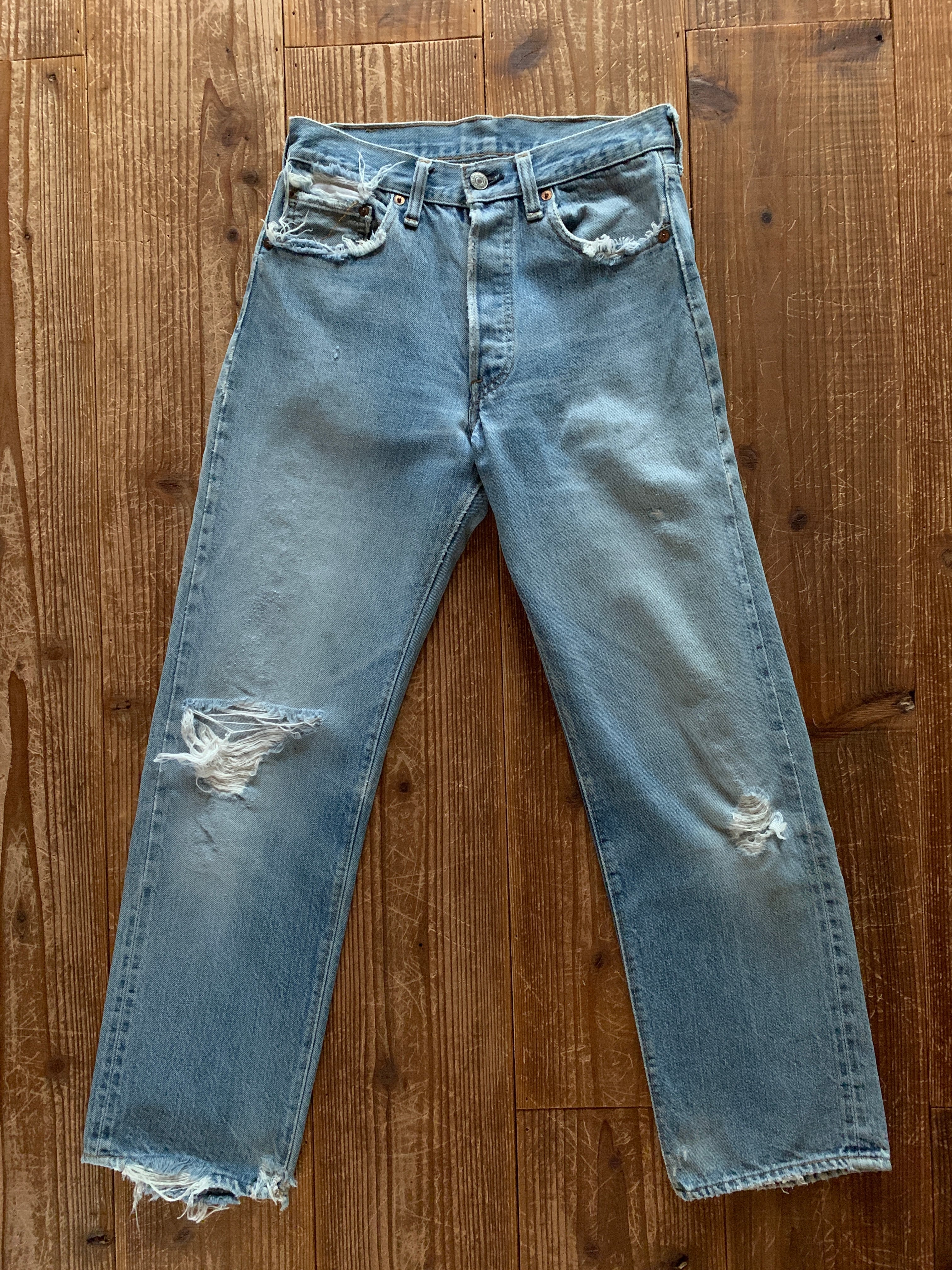 80's Levi's 501 66後期 デニムパンツ クラッシュ 実寸(29ｘ27.5 位) USA製