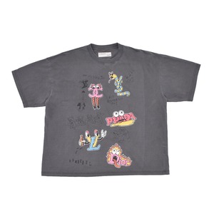 【DOMREBEL】LUXURY SKETCH - T-SHIRT OLD BLACK  FW26