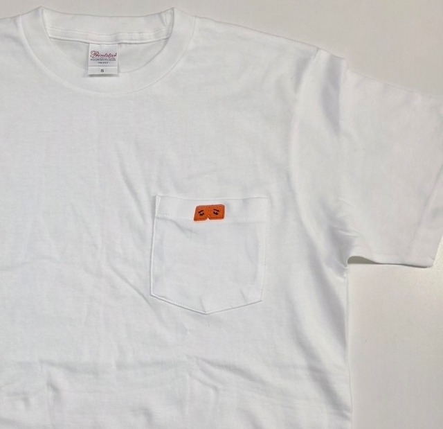 にわか刺繍ポケットTシャツ 白