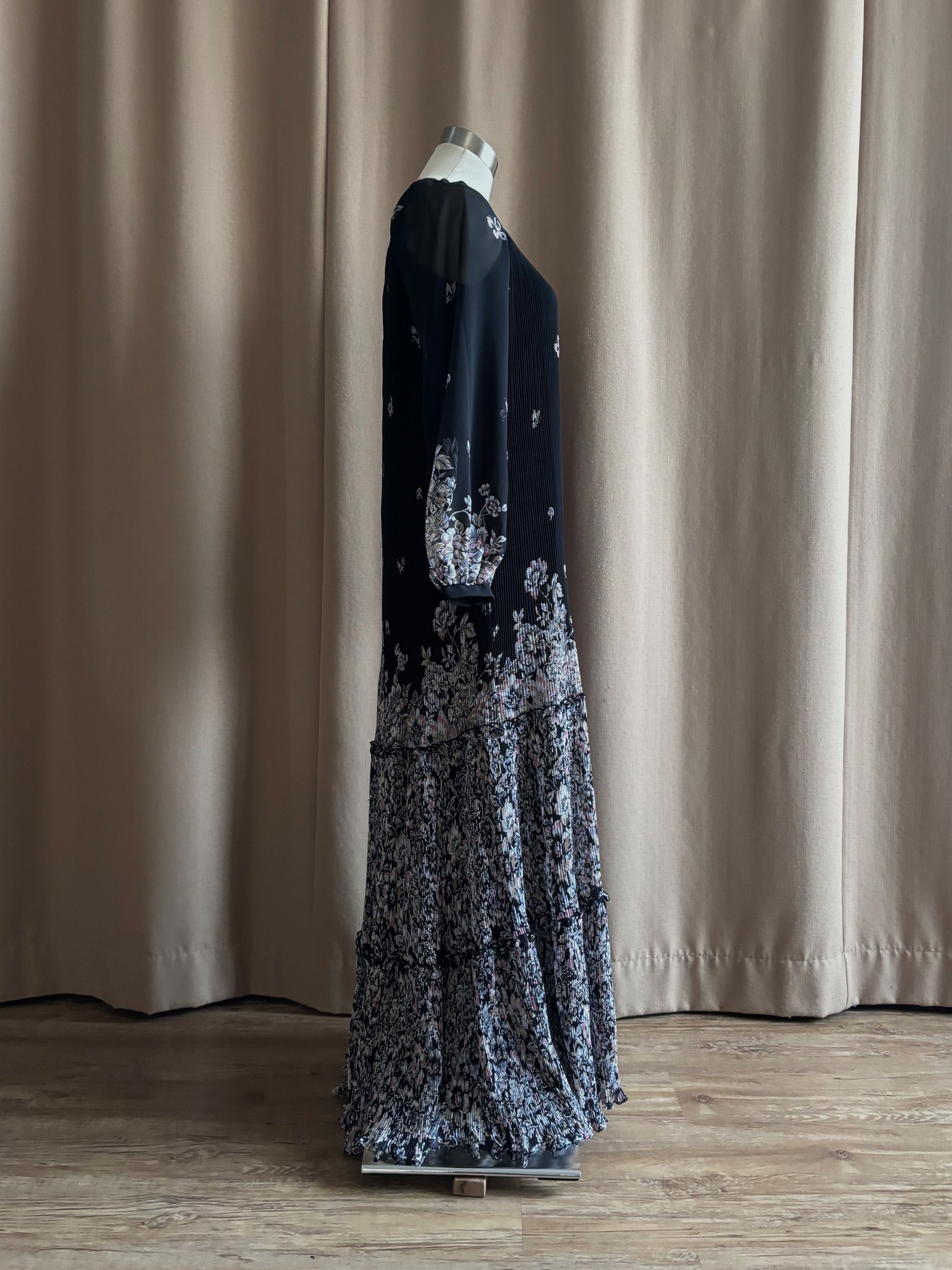 MADE IN JAPAN floral black sheer dress-5161-2