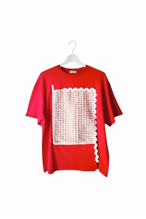 SQUARE RIBBON ORGANDY TEE / L