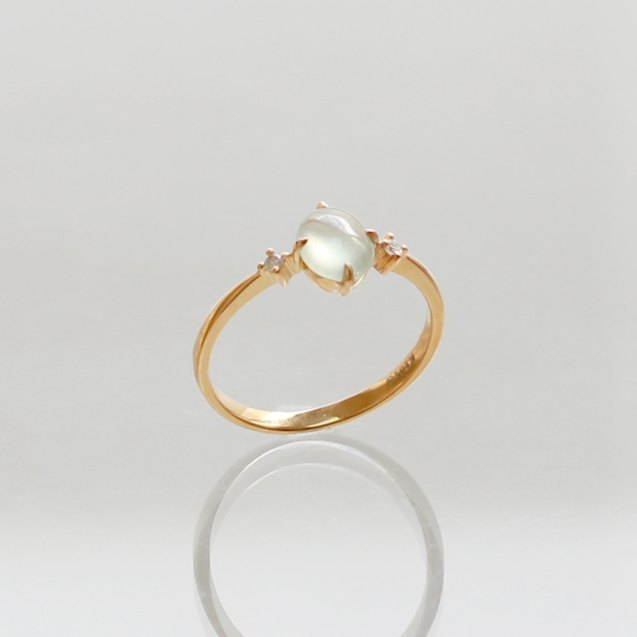 翡翠リング K10YG ice jade diamond A貨翡翠 jd_rg2203