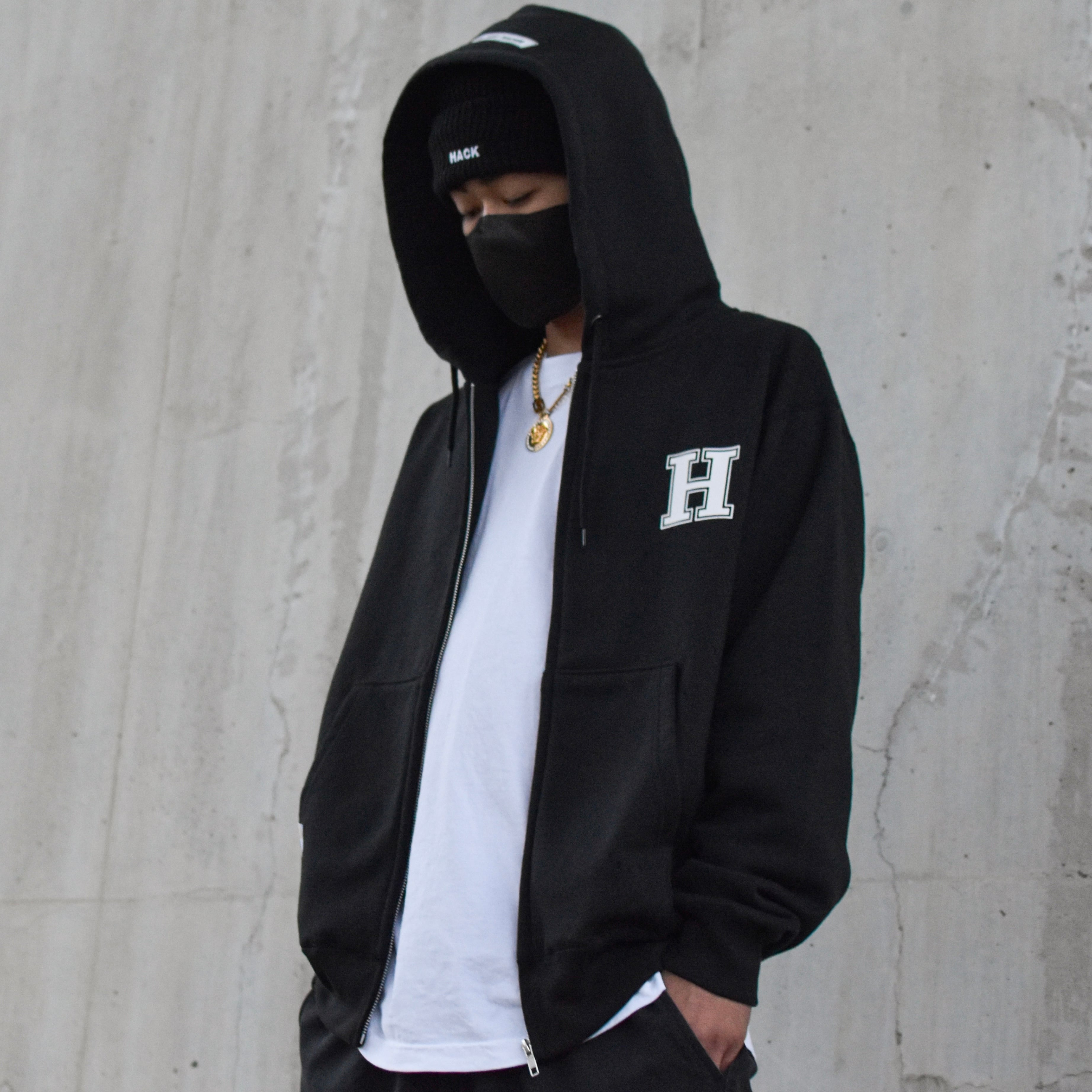 ジップパーカー【H -BLACK-】 | HACK ジップパーカー【H -BLACK-】 | HACK