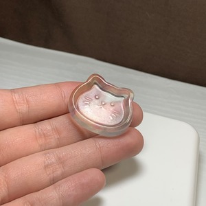 26.可愛い猫顔☆フローライト猫皿