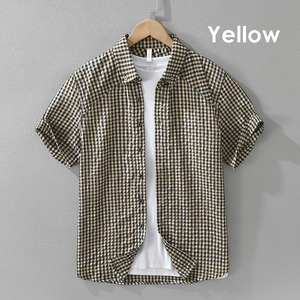 【M-3XL】Textured Check Short Sleeve Shirt / テクスチャード チェック 半袖 シャツ