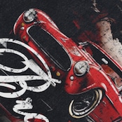 VINTAGE ストリート 赤いスポーツカー Tシャツ T977