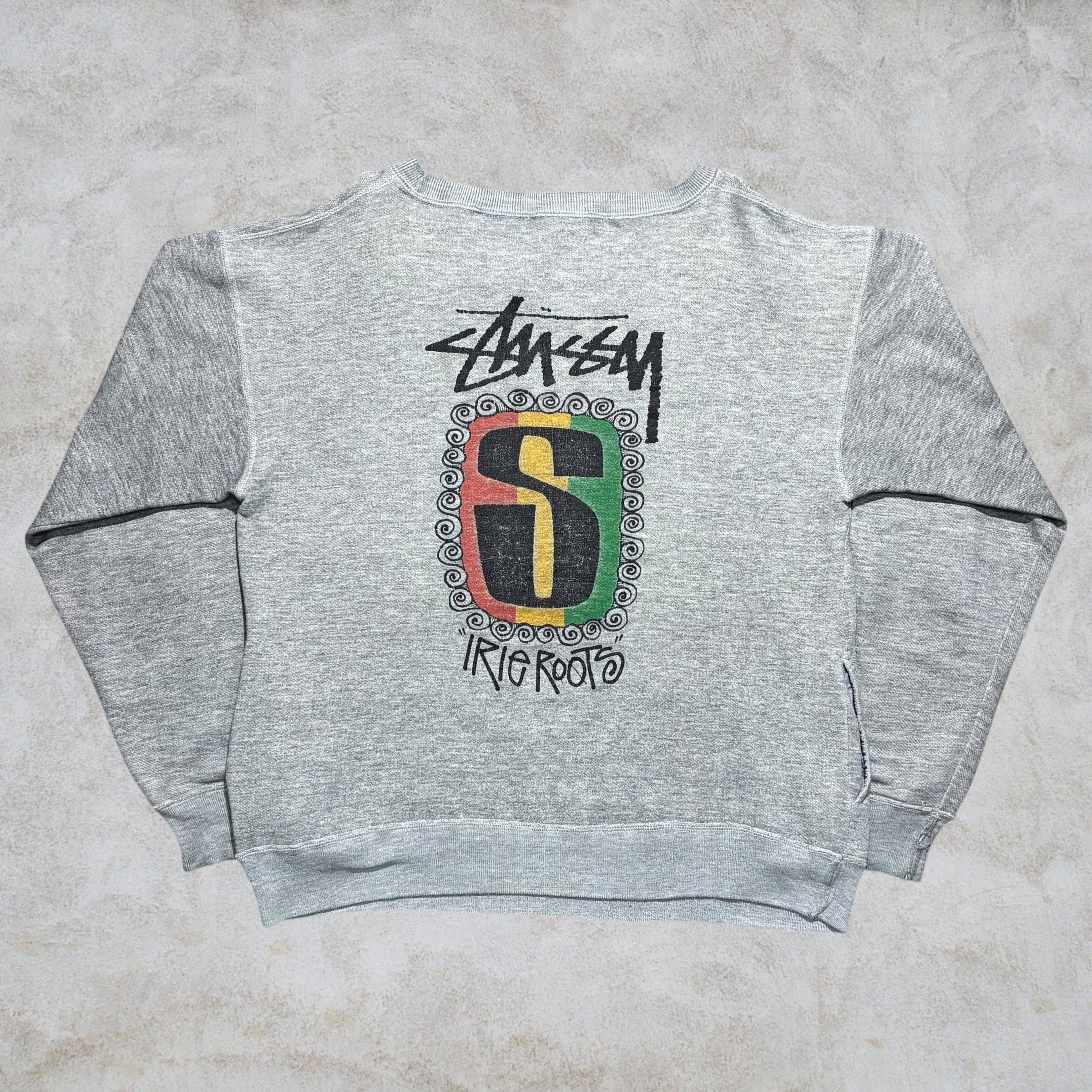 80's~90's old stussy Rasta Sweat “黒タグ” “IRIE ROOTS” 