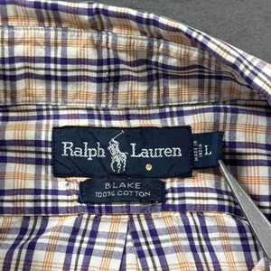 90s Ralph Lauren Plaid shirt BLAKE L 古着