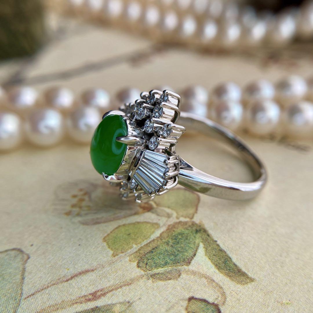 ⭐️特別⭐️新品未使用 Pt900 翡翠 ダイヤリング 癒やしのグリーン