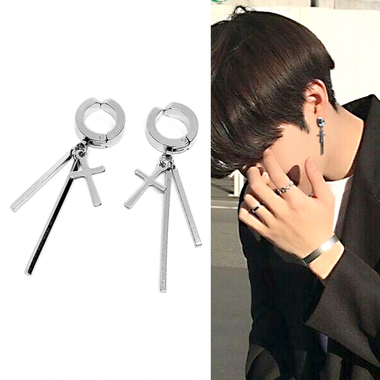 ステンレスBTSイヤリング（タイプ3）