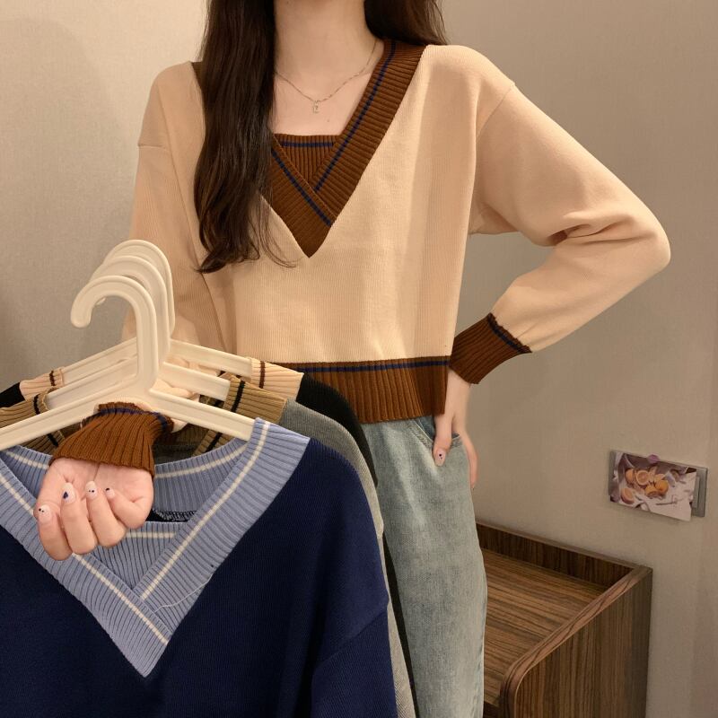 オータムスタイルブラウス セーター スタンダードショート ロング レトロ 秋物 1号婦人8472360961