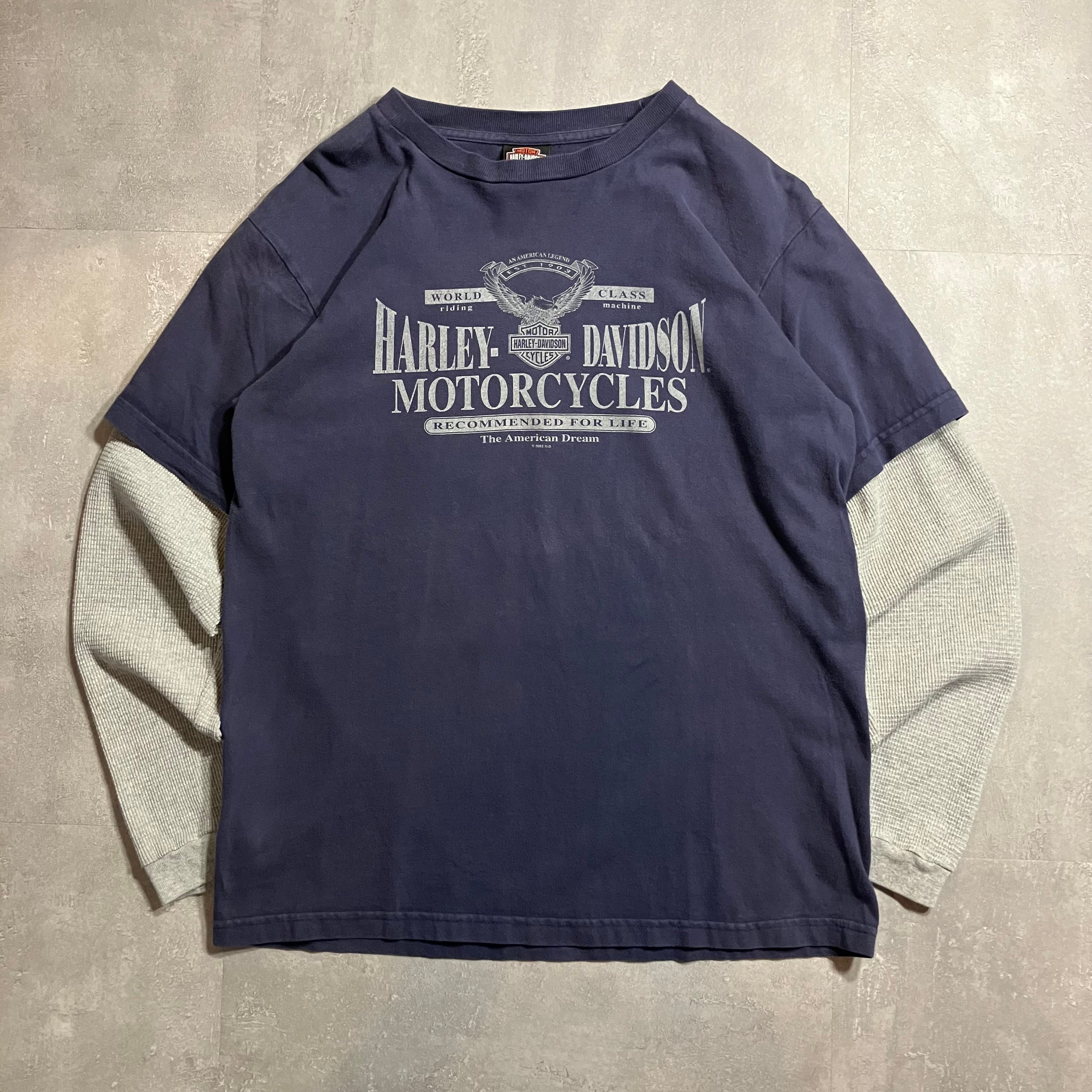 《L size》Harley-Davidson ハーレーダビッドソン ロングスリーブTシャツ レイヤード No.3651