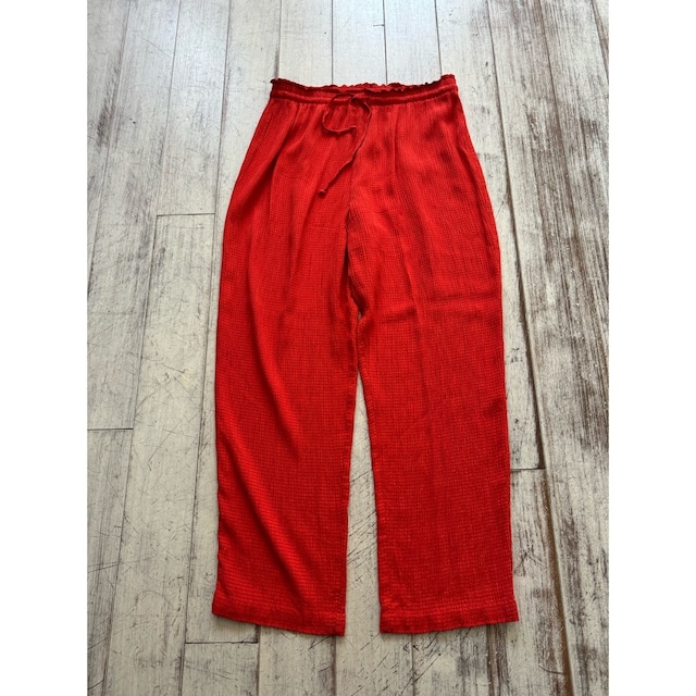 90's pleats orange color easy pants