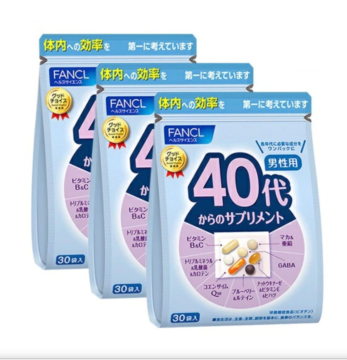#350送料無料FANCLファンケル40代からのサプリメント 男性用 栄養機能食品 30日分×3