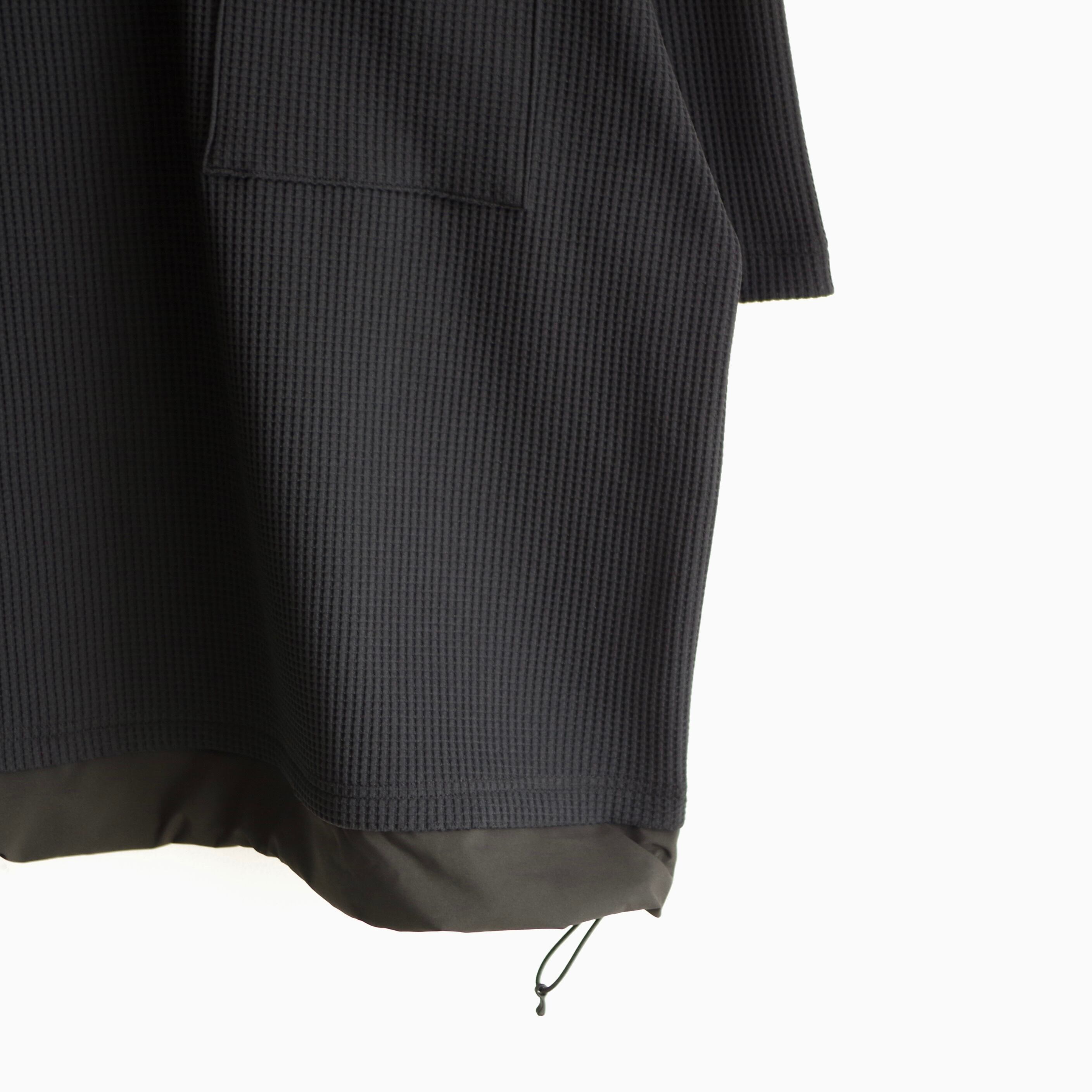 meanswhile SOLOTEX® Waffle S/S Tee Off Black | 1F Store