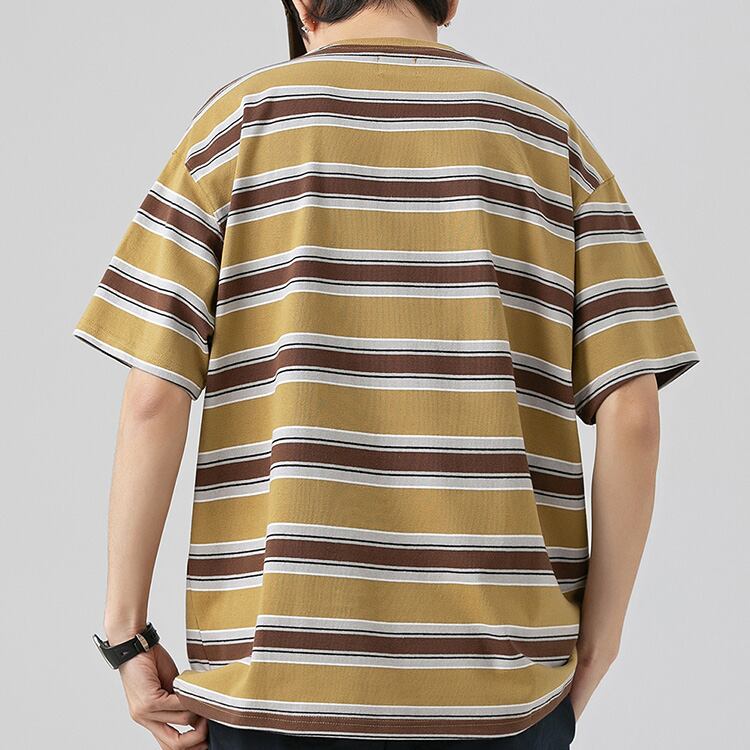 ★ROUND NECK STRIPE T-SHIRT　　　A0655