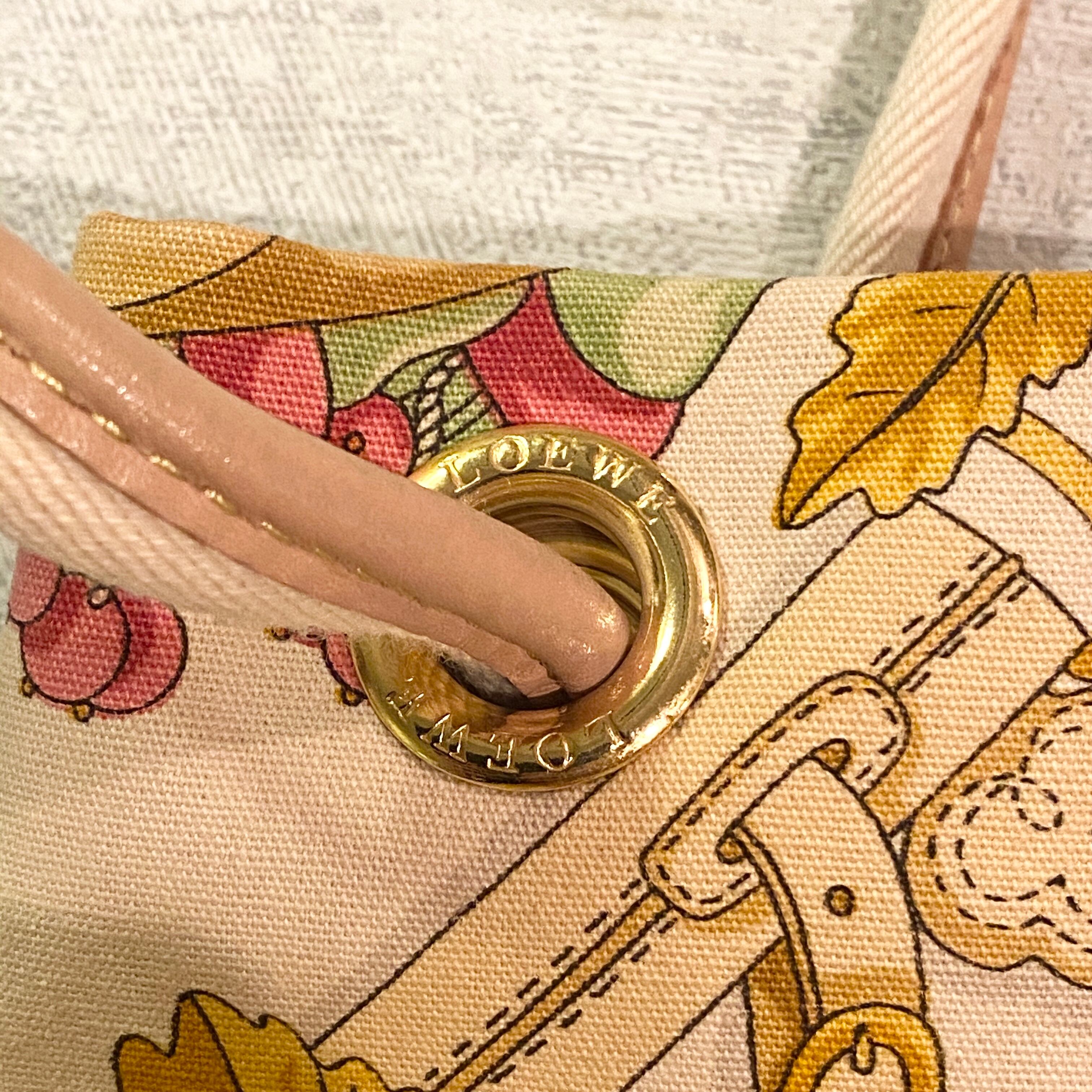 vintage LOEWE cube form scarf pattern canvas bag | NOIR ONLINE