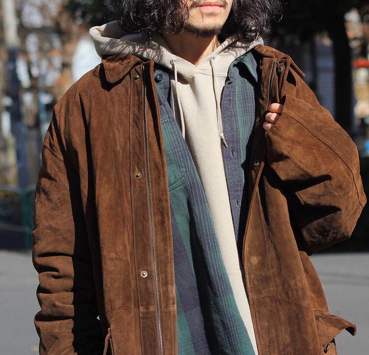 1990's Polo by Ralph Lauren スエードレザー パディング ハーフコート