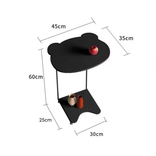 サイドテーブル キャスター付き ベッドサイドテーブル 移動式 くま型