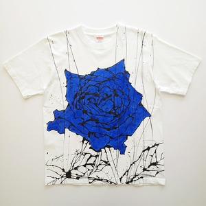 F’s rose【 藤井清秀  Tシャツアート】ブルー薔薇 M