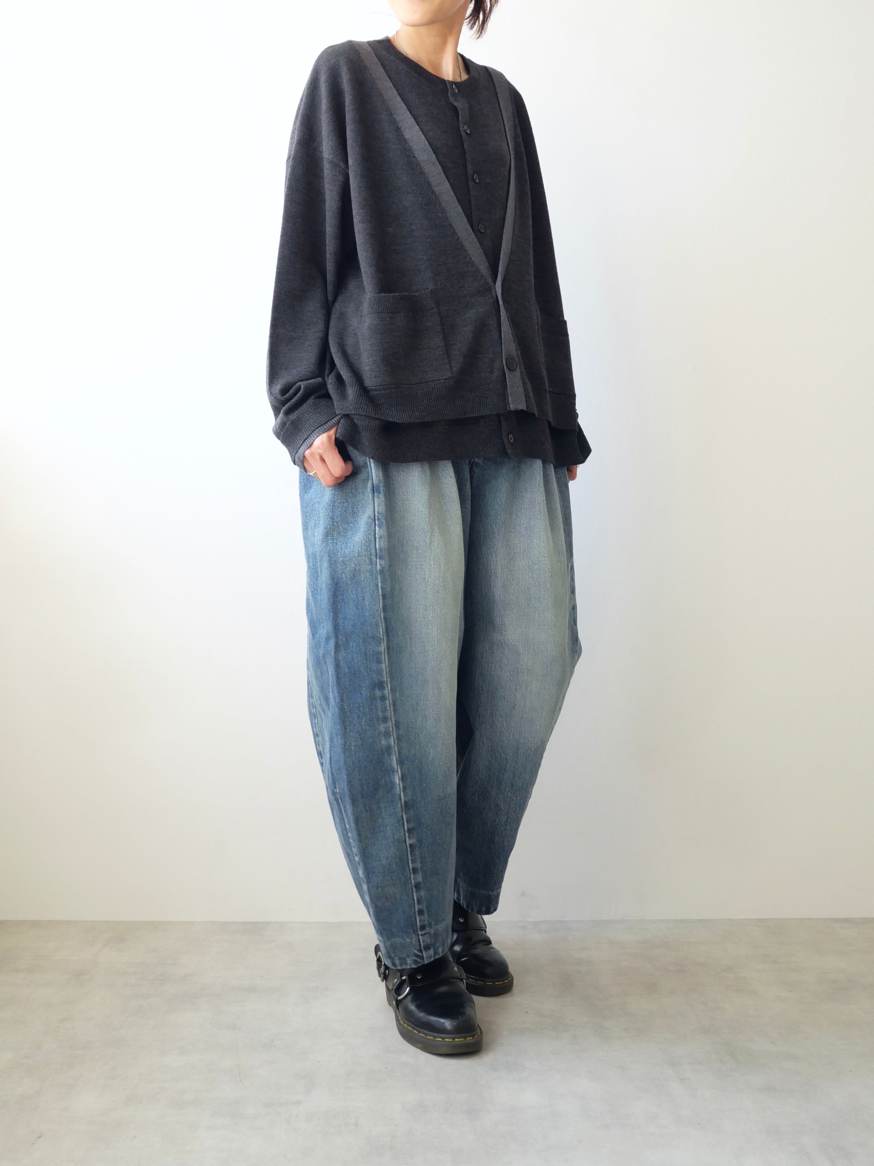 Dulcamara / フェイクレイヤードニットCD（ charcoal gray ） | t a - n a