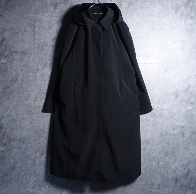 “FLEET STREET” Black Smooth Nylon Maxi Length Coat