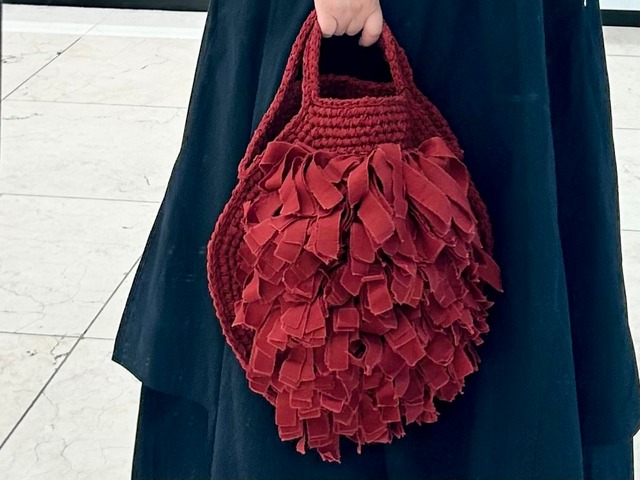 ROUND FRINGE BAG　L　Dark Red