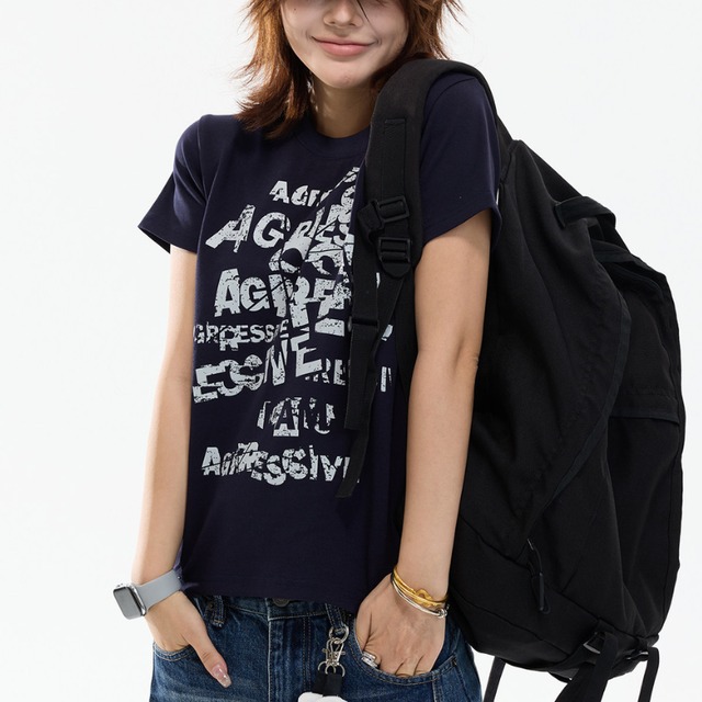 crush logo short-sleeve tee　クラッシュロゴ半袖ティー　J2082