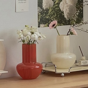 berry heart glass vase 2colors / ベリー ハート ガラス ベース オブジェ 花瓶 韓国インテリア雑貨