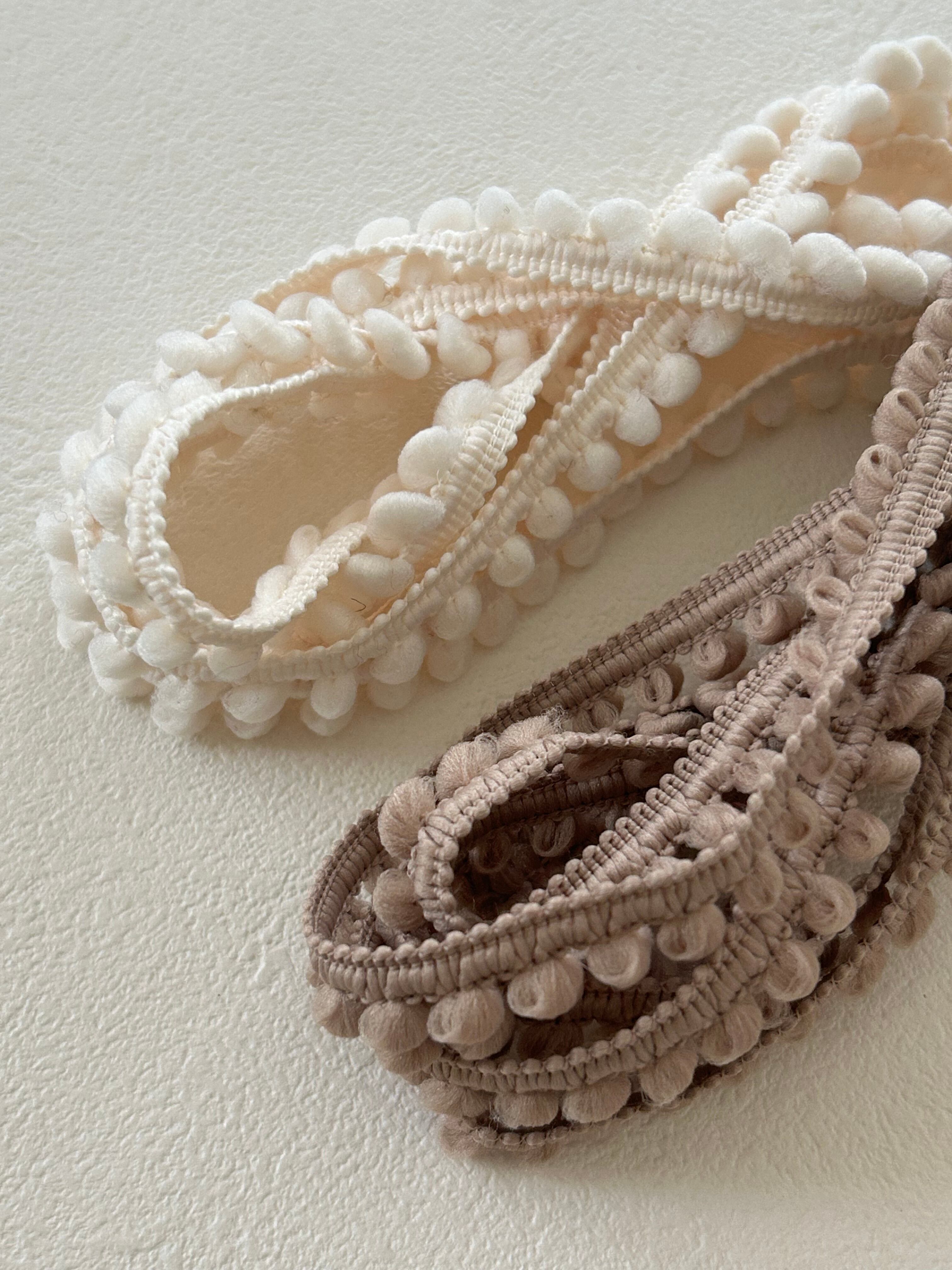 フランス 輸入デザインブレード アイボリー/ベージュ 幅10mm 50cm /カット カルトナージュ デコレーション材