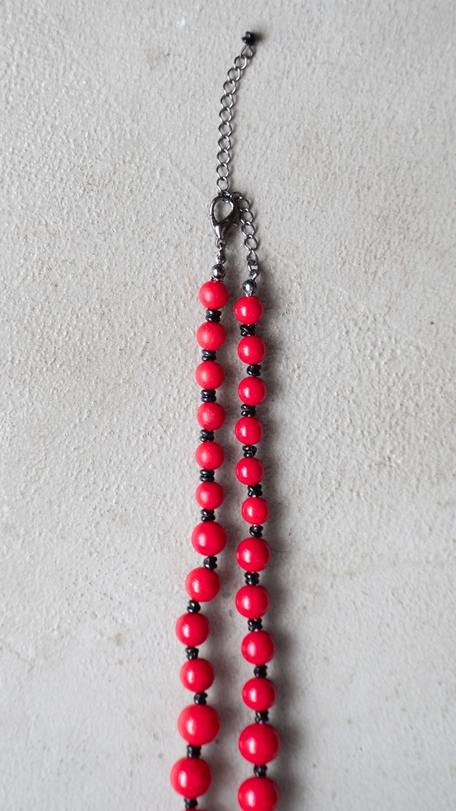 unknown used Graduated red beads necklace