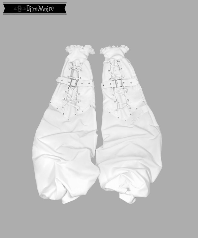 拘束編み上げニーハイウォーマー‎【White】
