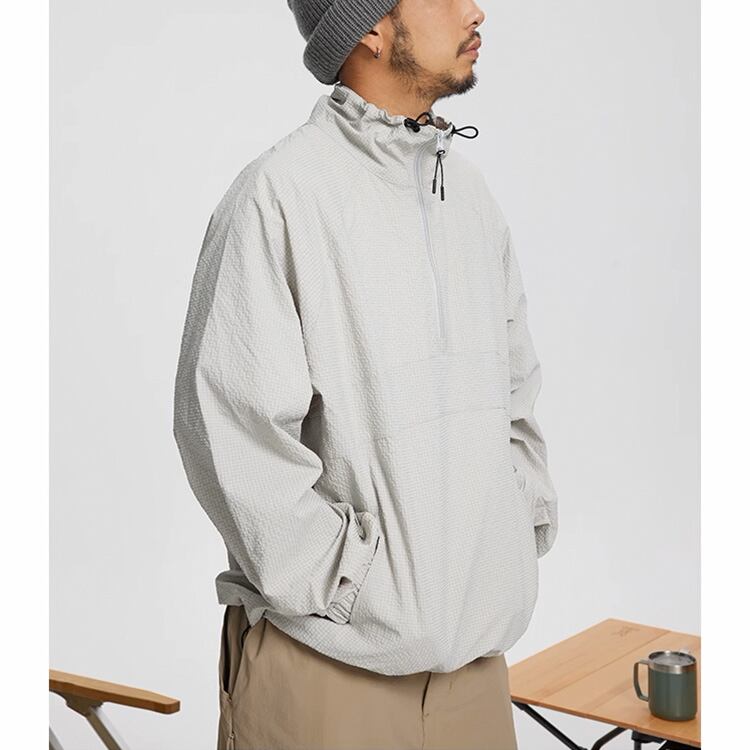 ★PLAIN STAND COLLAR COUPLE WINDBREAKER　　　A0724